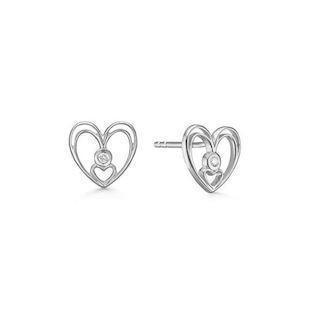 Aagaard 8 ct white gold stud earrings with 2 x 0.01 ct diamonds - as seen on TV