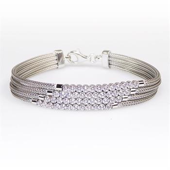 San - Link of joy Round Knitted Foxtail 925 Sterling Silver Bracelet blank, model 89505-A