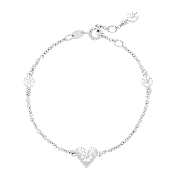 Marguerit Armbånd hjerte 4x5mm sterling sølv