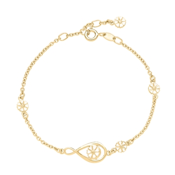 Marguerit Bracelet infinity 5x5mm gold plated 925 silver, 17-18-19cm