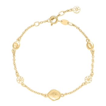 Marguerit Bracelet organic 3x5mm gold plated 925 silver, 17-18-19cm