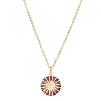 Marguerit Necklace purple 18mm gold plated 925, 45-48cm