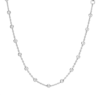 Necklace beads rhodium plated 925, 45-48cm
