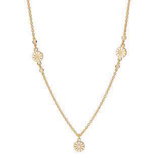 Lund Copenhagen, 7.5 mm Marguerite 925 sterling silver Necklace 24 carat gold plated, model 9025012-30-M
