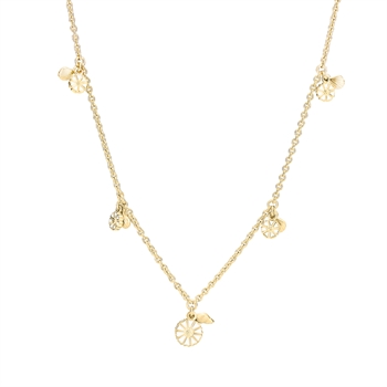 Marguerit Necklace shell 1x7,5+4,5mm gold plated 925 silver, 45-48cm