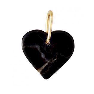 Black Marble - Beautiful Arne Jacobsen heart pendant in silver plated