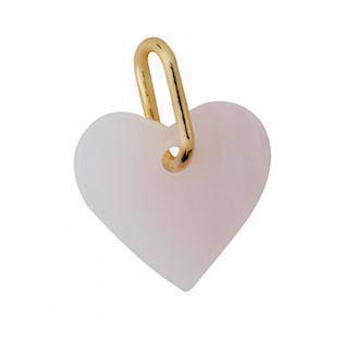Pink Opal - Beautiful Arne Jacobsen heart pendant in silver plated