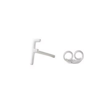F - Beautiful Arne Jacobsen letter earring in silver, 7.5 mm - price is PR. PIECE.