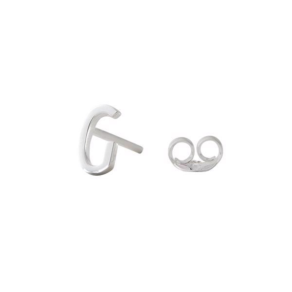 G - Beautiful Arne Jacobsen letter earring in silver, 7.5 mm - price is PR. PIECE.
