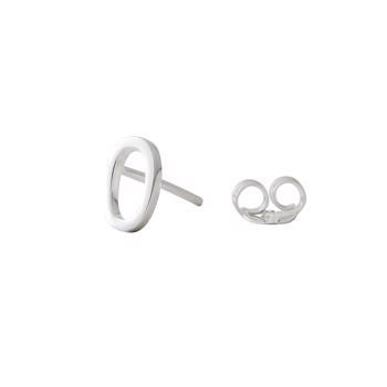 O - Beautiful Arne Jacobsen letter earring in silver, 7.5 mm - price is PR. PIECE.