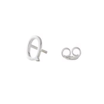 Q - Beautiful Arne Jacobsen letter earring in silver, 7.5 mm - price is PR. PIECE.