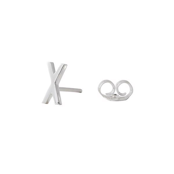 X - Beautiful Arne Jacobsen letter earring in silver, 7.5 mm - price is PR. PIECE.
