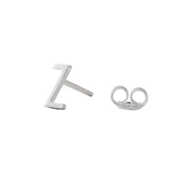 Z - Beautiful Arne Jacobsen letter earring in silver, 7.5 mm - price is PR. PIECE.