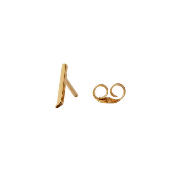 J - Gold plated Arne Jacobsen letter earring, 7,5 mm. Price = PR. PIECE.