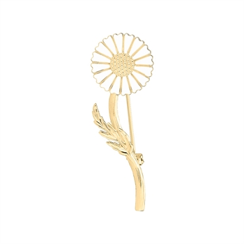Lund Copenhagen Marguerit brooch 18mm gold-plated silver
