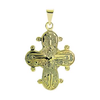 Dagmar Cross pendant from Lund Copenhagen in polished silver plated, back of the five -20 x 17 mm