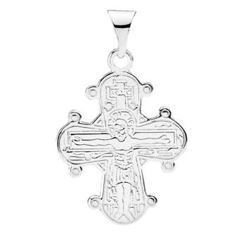 Dagmar Cross pendant from Lund Copenhagen in polished silver, laser engraved Father of - 18 x 16 mm