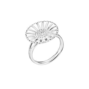 18 mm Marguerite fingerring in 925 silver w/ white enamel from Lund Copenhagen