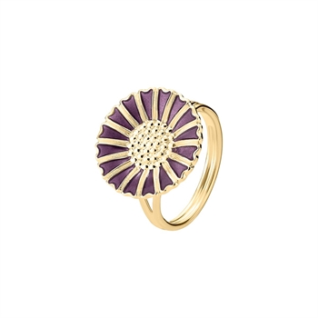 Lund Copenhagen Marguerit ring 18mm in purple gold-plated silver