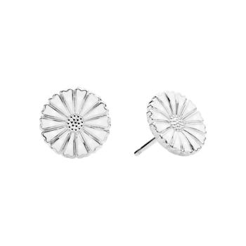 11 mm white 925 silver Marguerite stud earrings from Lund Copenhagen
