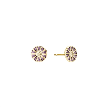 Marguerit Stud Earrings purple 7,5mm gold plated 925,