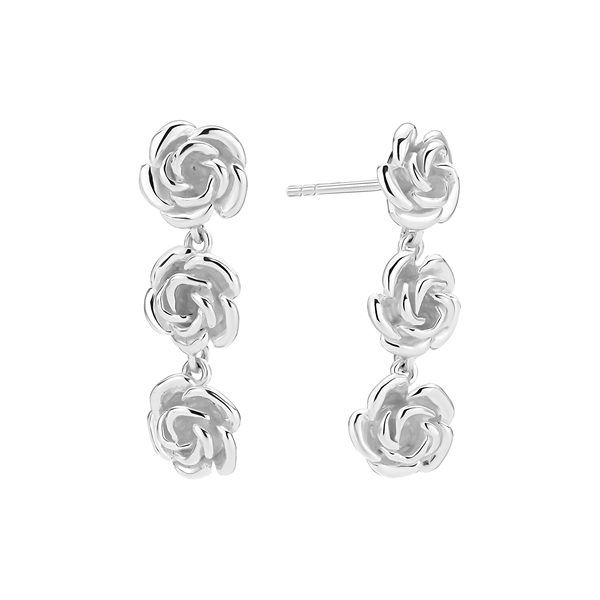 Ørehænger 3 roser sterling sølv