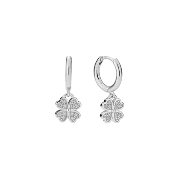 Lund Copenhagen clover earrings in sterling silver with zirkonia