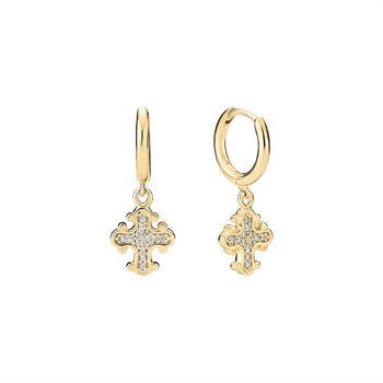 Lund Copenhagen Creol hoop earrings in gilded sterling silver with zirconia