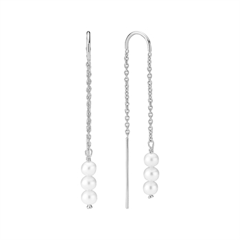 Lund Copenhagen pearl earrings in sterling silver