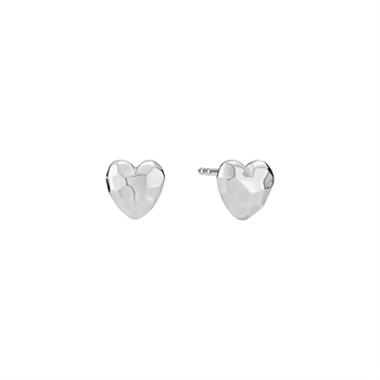 Lund Copenhagen heart stud earrings in sterling silver
