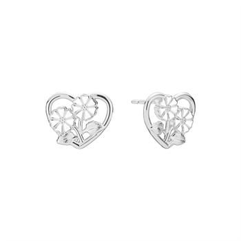 Marguerit Stud Earrings heart 2x5 mm 925,