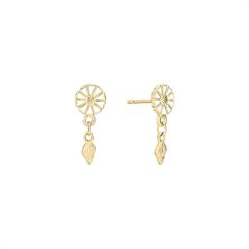 Marguerit Stud Earrings shell 1x7,5mm gold plated 925 silver,