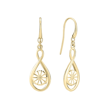 Marguerit Dangle Earrings infinity 1x7,5mm gold plated 925 silver,