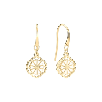 Lund Copenhagen Marguerit earrings 7.5mm gold plated silver