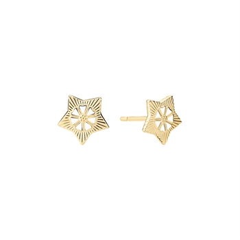 Lund Copenhagen Marguerit star earrings 5mm gold-plated silver