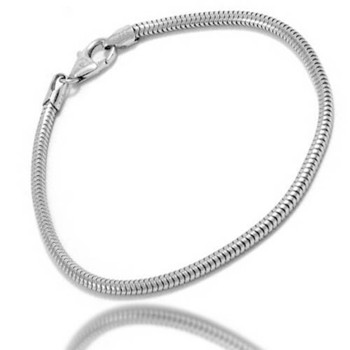 925 sterling silver snake chain bracelet, 21 cm and 1.2 mm