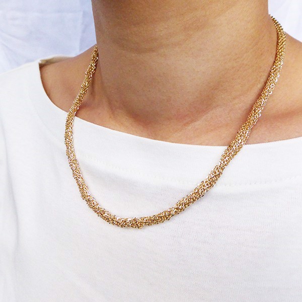8 row multi-chain necklace in gold plated sterling silver 