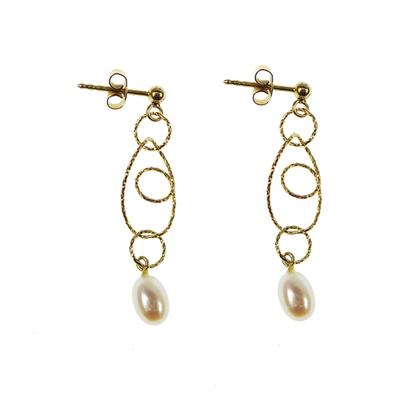 San - Link of joy Cosmos sterling silver Earrings with gold plated surface