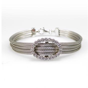 San - Link of joy Round Knitted Foxtail 925 Sterling Silver Bracelet blank, model 97105-A