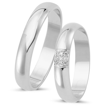 Nuran Love Sweet Love white gold Wedding rings with 9 pcs diamonds Wesselton SI