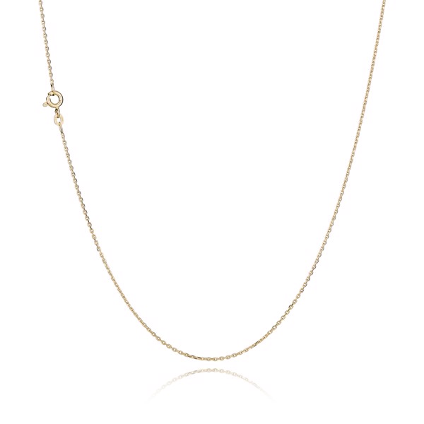 14 ct Anchor Facet Gold Necklace, 70 cm and 1.3 mm (thread 0.4 mm)