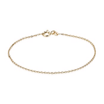 14 ct Anchor Facet Gold Bracelet, 17 cm and 1,3 mm (thread 0,4 mm) with spring ring clasp