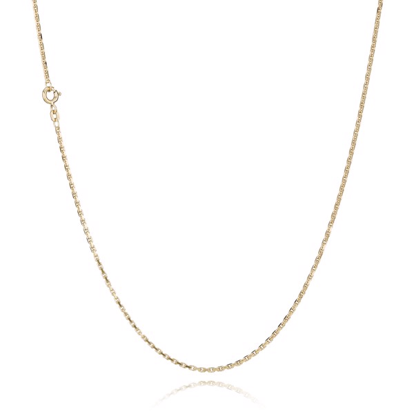 14 ct Anchor Facet Gold Necklace, 40 cm and 1.6 mm (thread 0.6 mm)