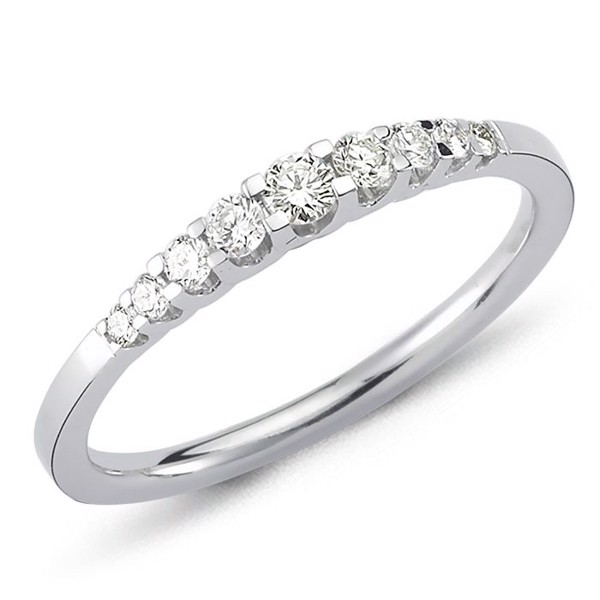 Nuran 14 ct white gold diamond alliance ring, from the Empire rings series with 0.24 ct diamonds Wesselton / SI