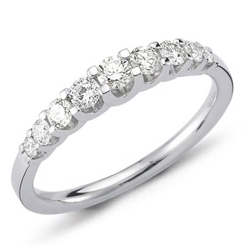 Nuran 14 ct white gold diamond alliance ring, from the Empire ring series with 0.43 ct diamonds Wesselton / SI