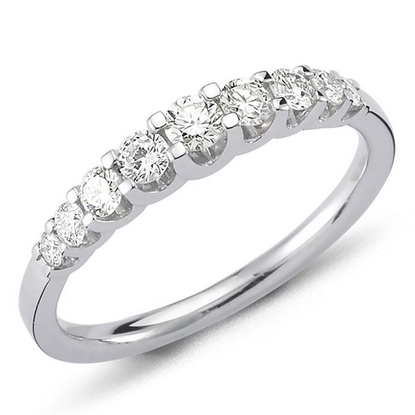 Nuran 14 ct white gold diamond alliance ring, from the Empire ring series with 0.50 ct diamonds Wesselton / SI