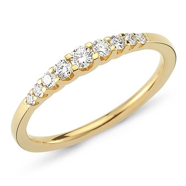 Nuran 14 ct red gold diamond alliance ring, from the Empire rings series with 0.24 ct diamonds Wesselton / SI