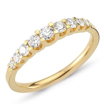 Nuran 14 ct red gold diamond alliance ring, from the Empire ring series with 0.43 ct diamonds Wesselton / SI