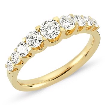 Nuran 14 ct red gold diamond alliance ring, from the Empire ring series with 1.00 ct diamonds Wesselton / SI