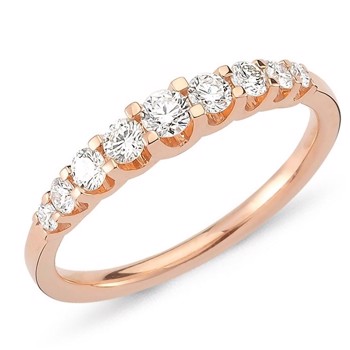 Nuran 14 ct rose gold diamond alliance ring, from the Empire ring series with 0.50 ct diamonds Wesselton / SI